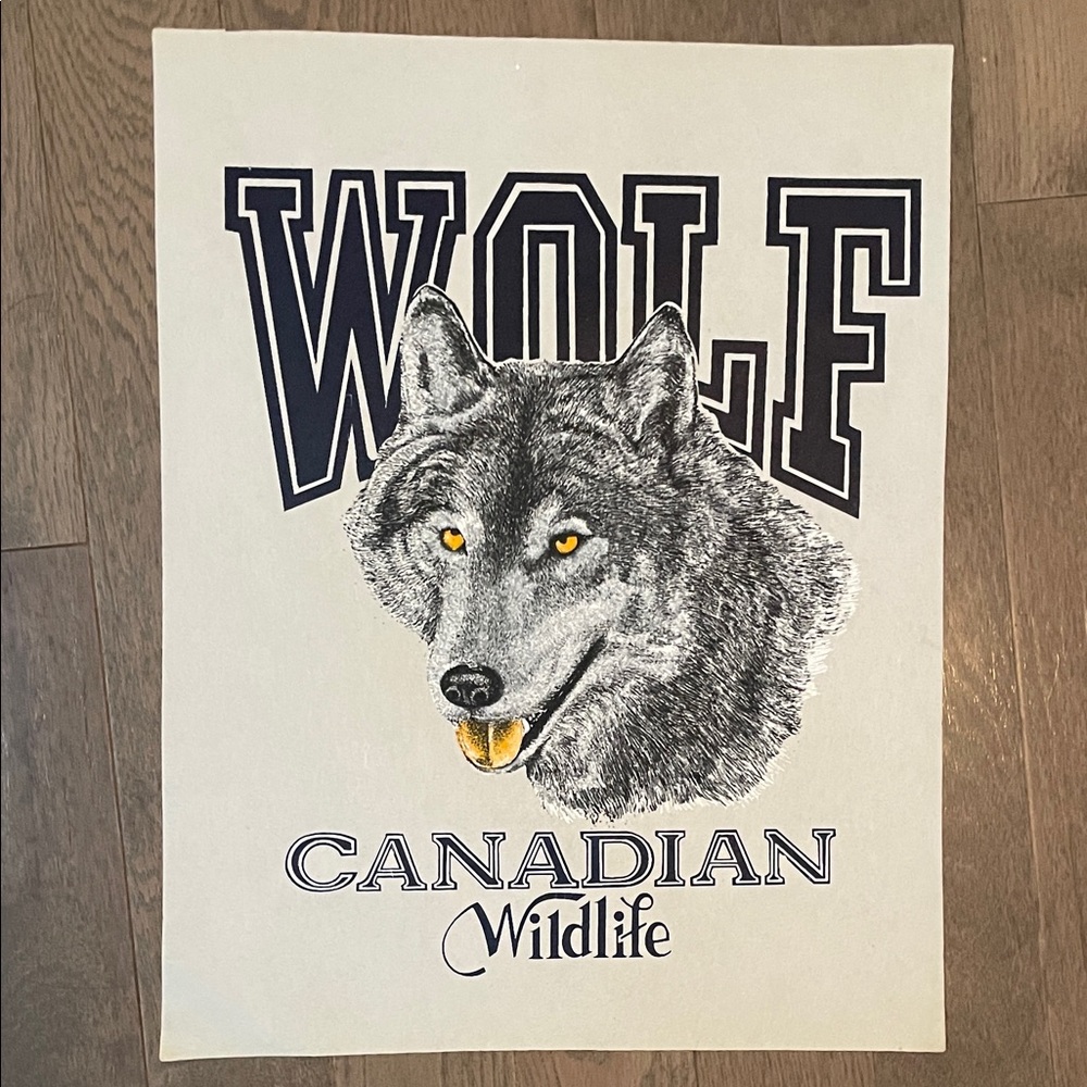 Vintage Canadian Wildlife Wolf Art Print Heavy Textured Felt Paper 14x18 - Picture 6 of 12